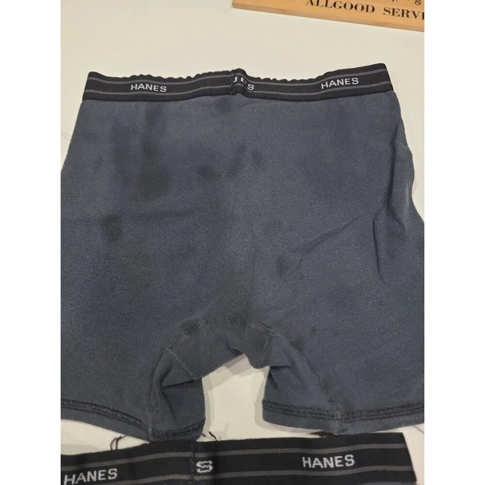 Set Of 4 Hanes boxer Brief Short Black Amd Grey Size Medium Used B26